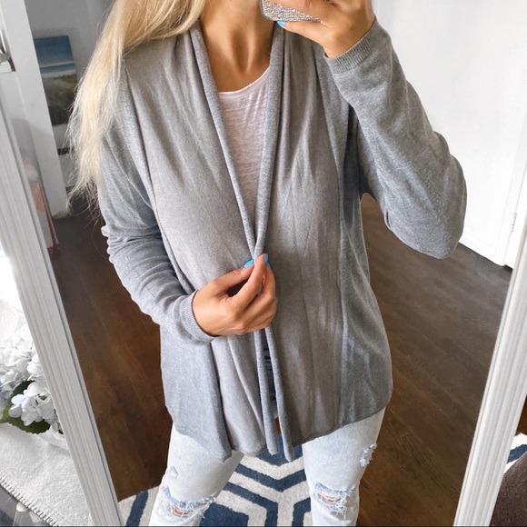 Zara Sweaters - 🐚 ZARA KNIT GREY BASIC CARDIGAN SWEATER!